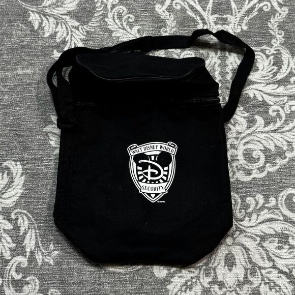 Walt Disney World Security Logo Crossbody Bag Unisex Black - Picture 1 of 5